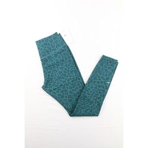 Nike Womens Training Dri-FIT Nike One Tight Teal  Leopard Mid Rise Sz S